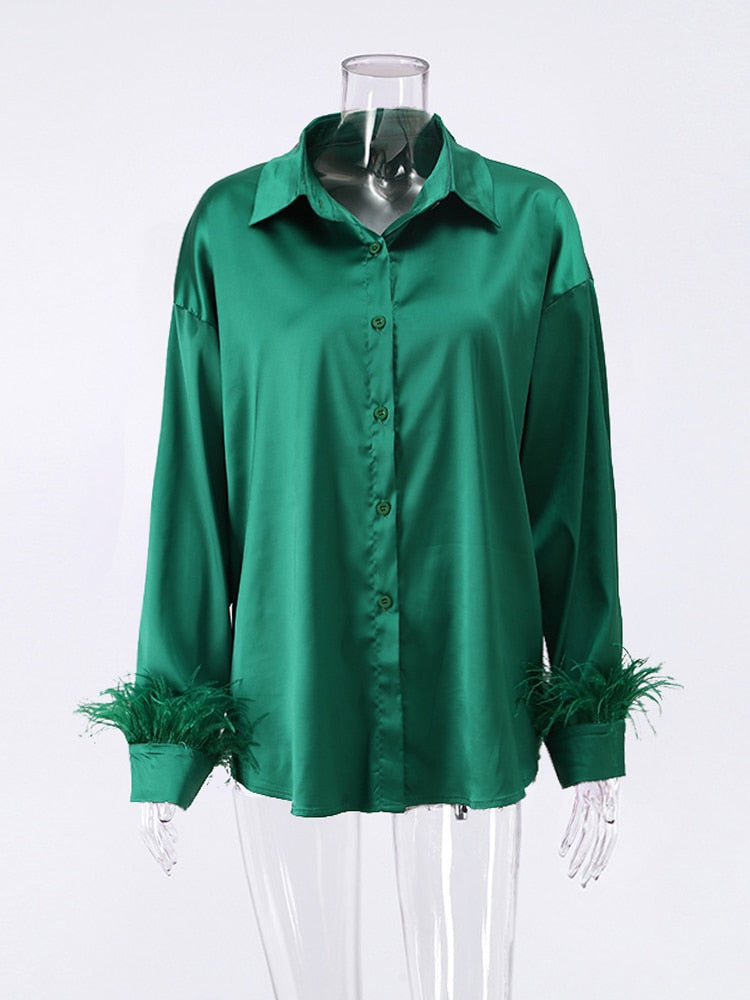 Elegant Feather Shirt