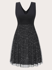 Elegant Glitter Print Dress