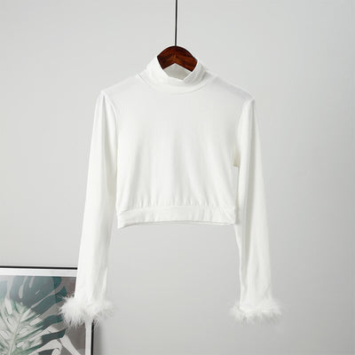 Feather Turtleneck Sweater