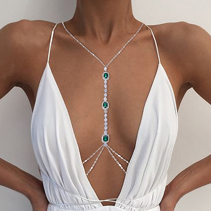 Green Crystal Body Necklace