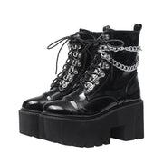 Leather Chain Boots
