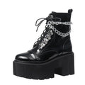 Leather Chain Boots