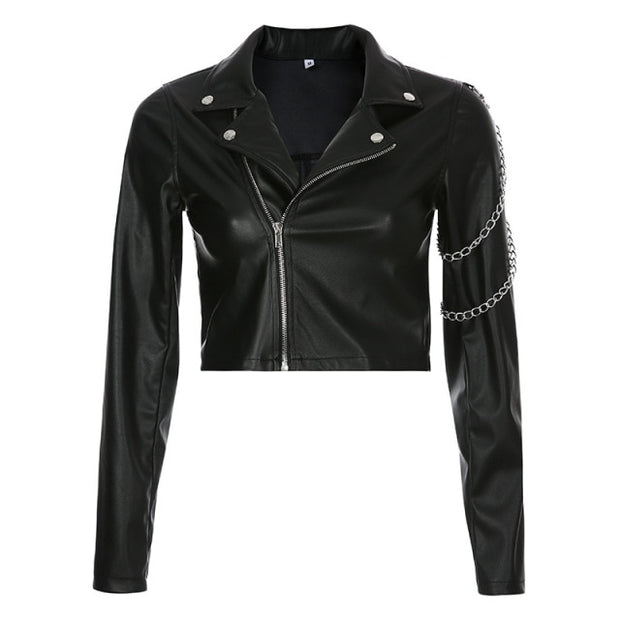 Punk Cropped Leather Jacket