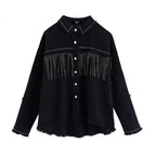 Denim Tassel Beaded Jacket