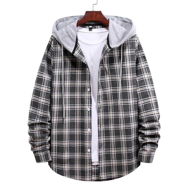 Hooded Plaid Shirt