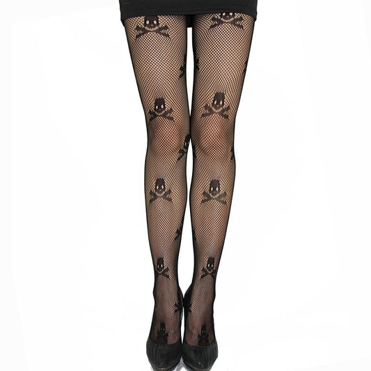 Skull Print Tights