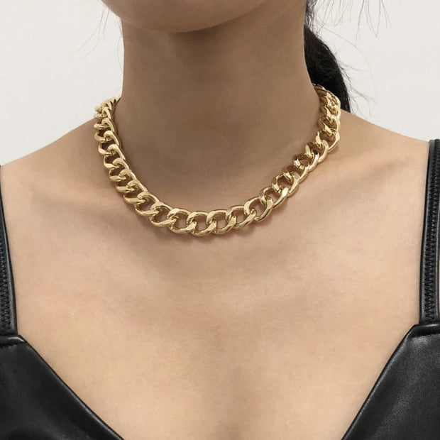 Thick Lock Chain Necklace