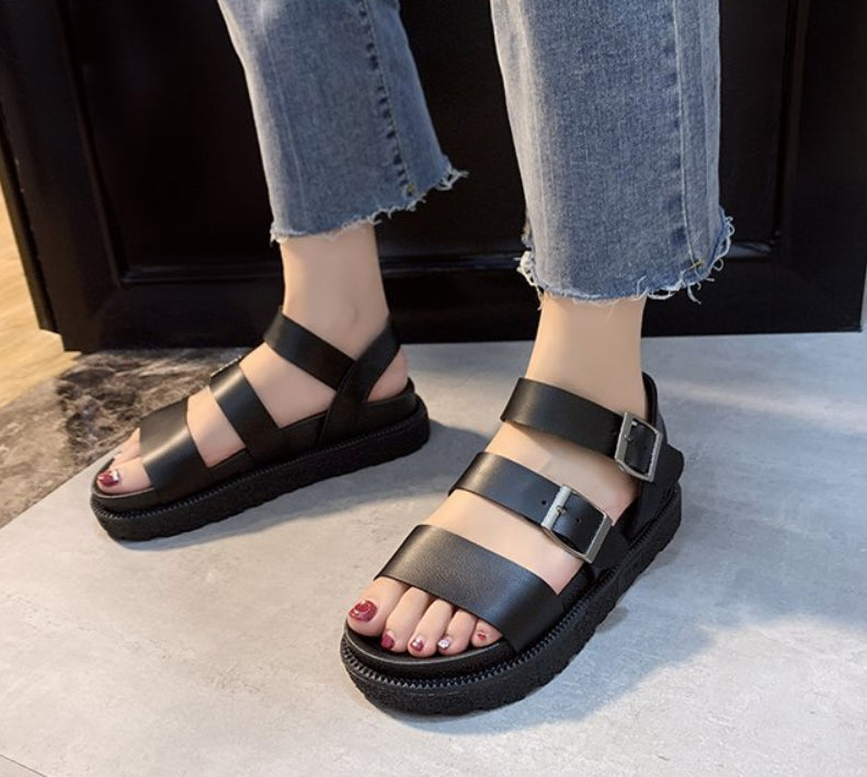Leather Platform Sandals