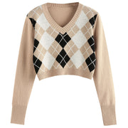 Crop Geometric Sweater