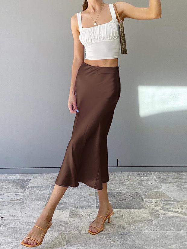 Luna Satin Silk Skirt